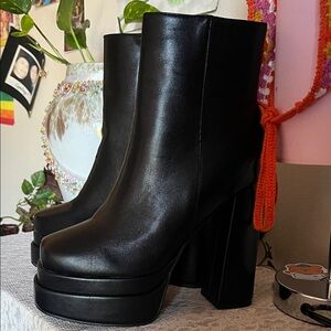 Black Platform Ankle Boots